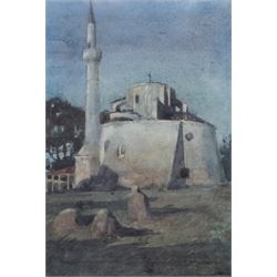 Albert Moulton Foweraker (British 1873-1942): A Spanish Church, possibly Cordoba, watercol...