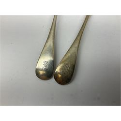 Two small silver page markers in the form of trowels, both hallmarked, together with a small silver and enamel dish, decorated with central panel of flowers, with London import mark, and a small group of flatware, to include Victorian salt spoon, approximate gross weight 111.6 grams