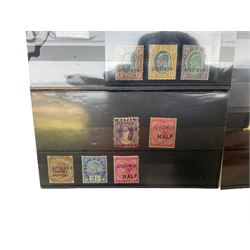 Transvaal King Edward VII 1903 five pounds with 'registered' cancel, Natal King Edward VII 1908/9 one pound, Basutoland King George V 1933 set of ten to ten shillings and other stamps with specimen overprints etc