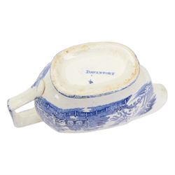 Pair of Davenport Willow pattern tureens together with Davenport jug and Spode Italian pattern vase 