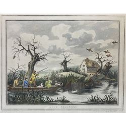 After George Morland (British 1763-1804): Duck Shooting, 20th century hand coloured engraving 49cm x 62cm