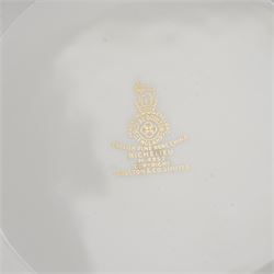 Royal Doulton dinner service in the 'Richelieu' pattern, comprising eleven dinner plates, twenty one dessert plates, twelve soup bowls, eleven dessert bowls, four vegetable dishes, oval serving dishes and graduating meat plates 