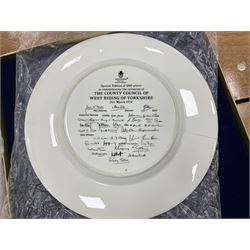 The Daily Express Coronation Souvenir picture book 1937, together with boxed Spode Selby Abbey plate and boxed Wedgwood West Riding of Yorkshire County Council plate 