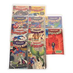 Ten  'The Amazing Spider-Man' comic books, spanning years 1966-1967, comprising issues #41-#50