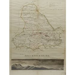 Theophilus Jones (British 19th century): 'Brecknockshire' Wales, early 19th century hand-coloured map pub. 1806, 60cm x 45cm