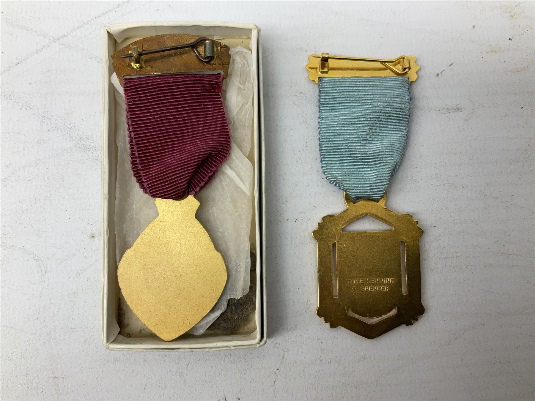 Group of predominantly Masonic Jewels of Office, to include silver, and silver gilt and enamel examples, mostly 1950's and 1960's in date, etc. 