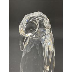 Swarovski Crystal penguin family group, comprising pair of adults and chick, tallest H13cm
