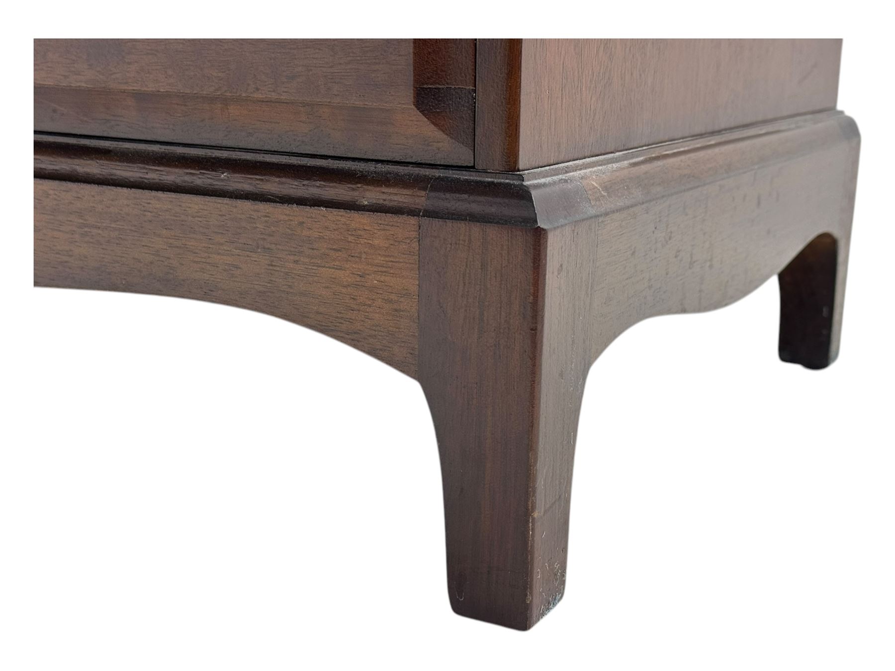 Stag Minstrel - mid-20th century mahogany dressing chest, rectangular top surmounted by adjustable mirror, the upper section fitted with four small drawers over two full-width drawers, on bracket feet