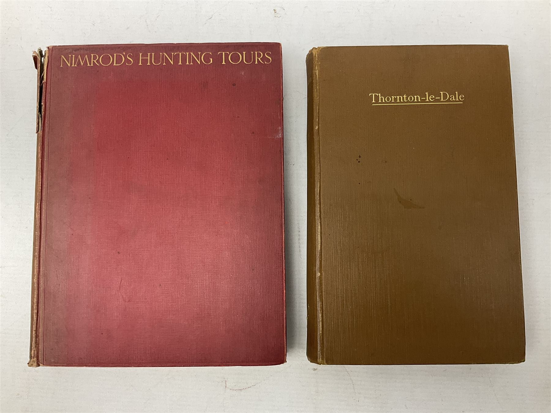 Collection of seven books comprising The Evolution of an English Town, Pickering & Yorkshire, pub J.M Dent & Co 1905,  Yorkshire, and Yorkshire Vales and Wolds all by Gordon Home, Thorton le Dale R.W. Jeffery 1931, A Ballade upon a Wedding Sir John Suckling, Nimrod's Hunting Tours and Ryedale and North Yorkshire Antiquities, George Frank, pub. Simpson York