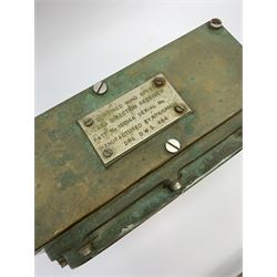 Combined relative wind speed and wind direction indicator, cased metal case with plaque reading 'combined wind speed and direction receiver patt No 160166 serial No manufactured by R/76/GMH/III DRG D.E.S. 484', 32cm x 11.5cm x 18.5cm