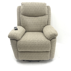 GFA electric reclining armchair upholstered in neutral fabric , W90cm (7 months old)