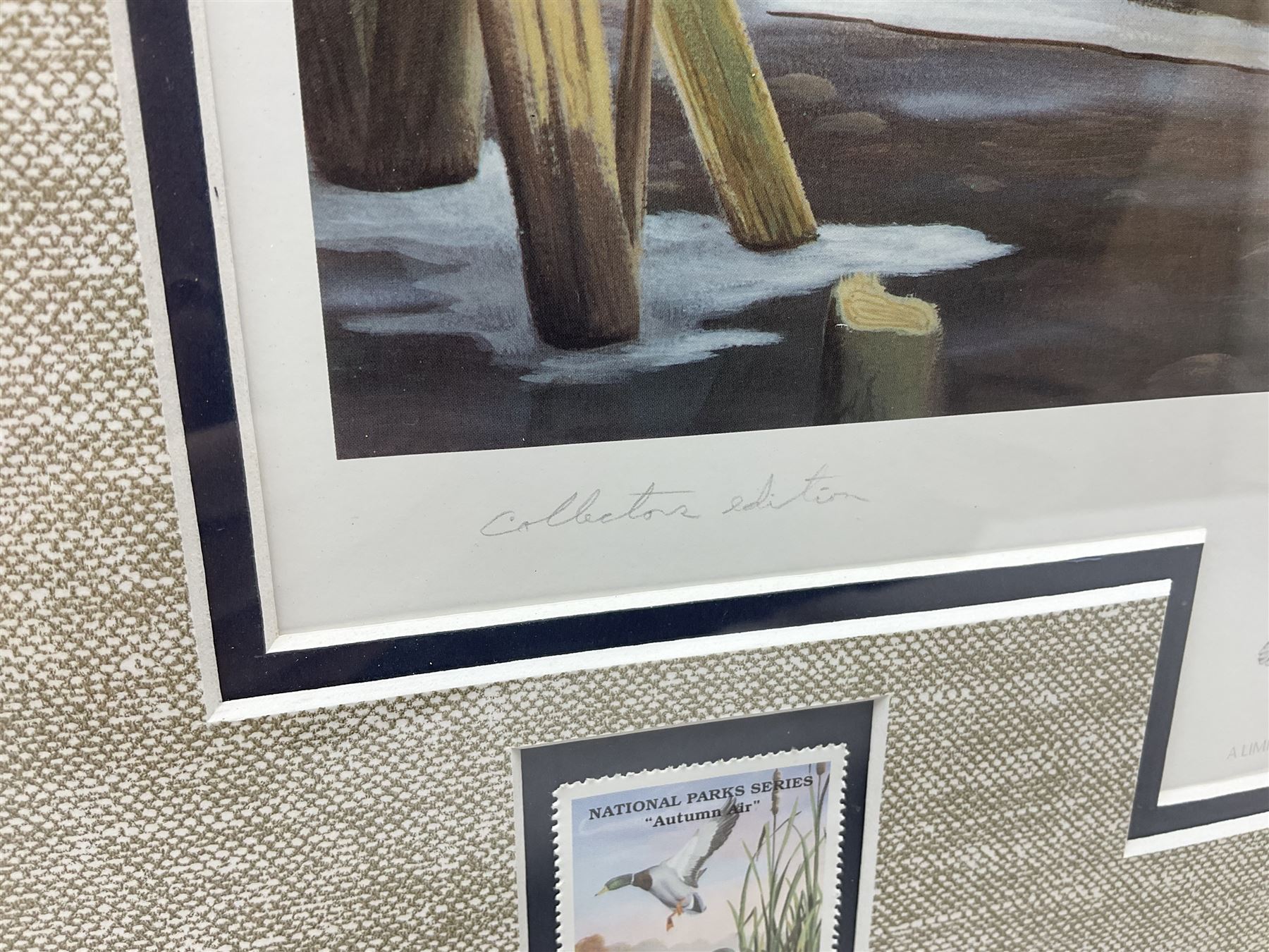 Five limited edition framed coloured prints of shooting interest comprising after C. Stanley Todd game birds taking flight in a mountainous lake landscape no.348/600; after J.C. Harrison game birds in flight over fields no.285/500; after Alan B. Hayman  'A Right and Left?' no.398/850; after Andy Beck 'Pheasant Drive' no.56/350; and after Leo Stans 'Autumn Air'; all signed on the mount; various frames (5)