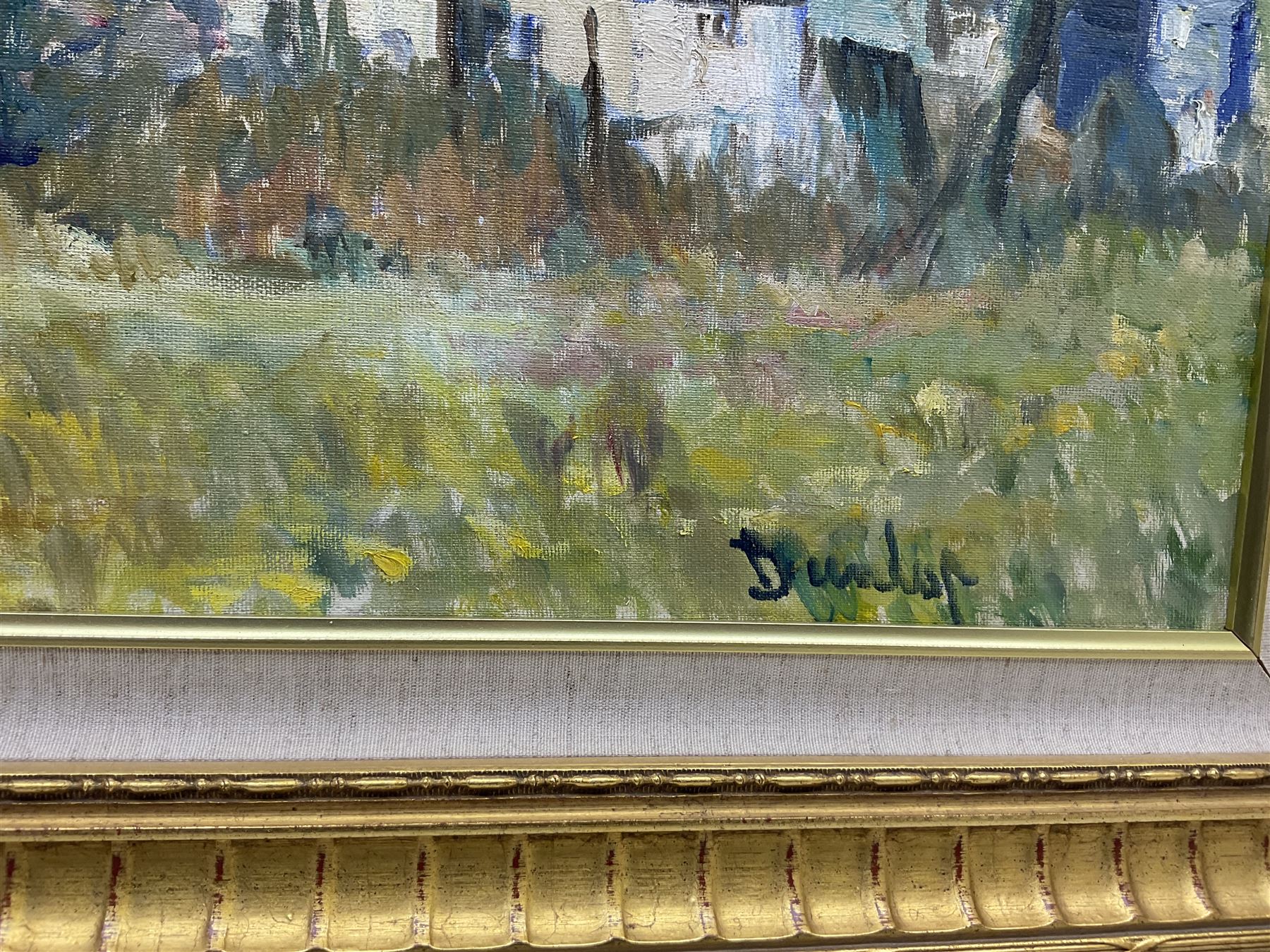 Ronald Ossory Dunlop (British 1894-1973): French Farm Scene, oil on canvas signed 49cm x 75cm