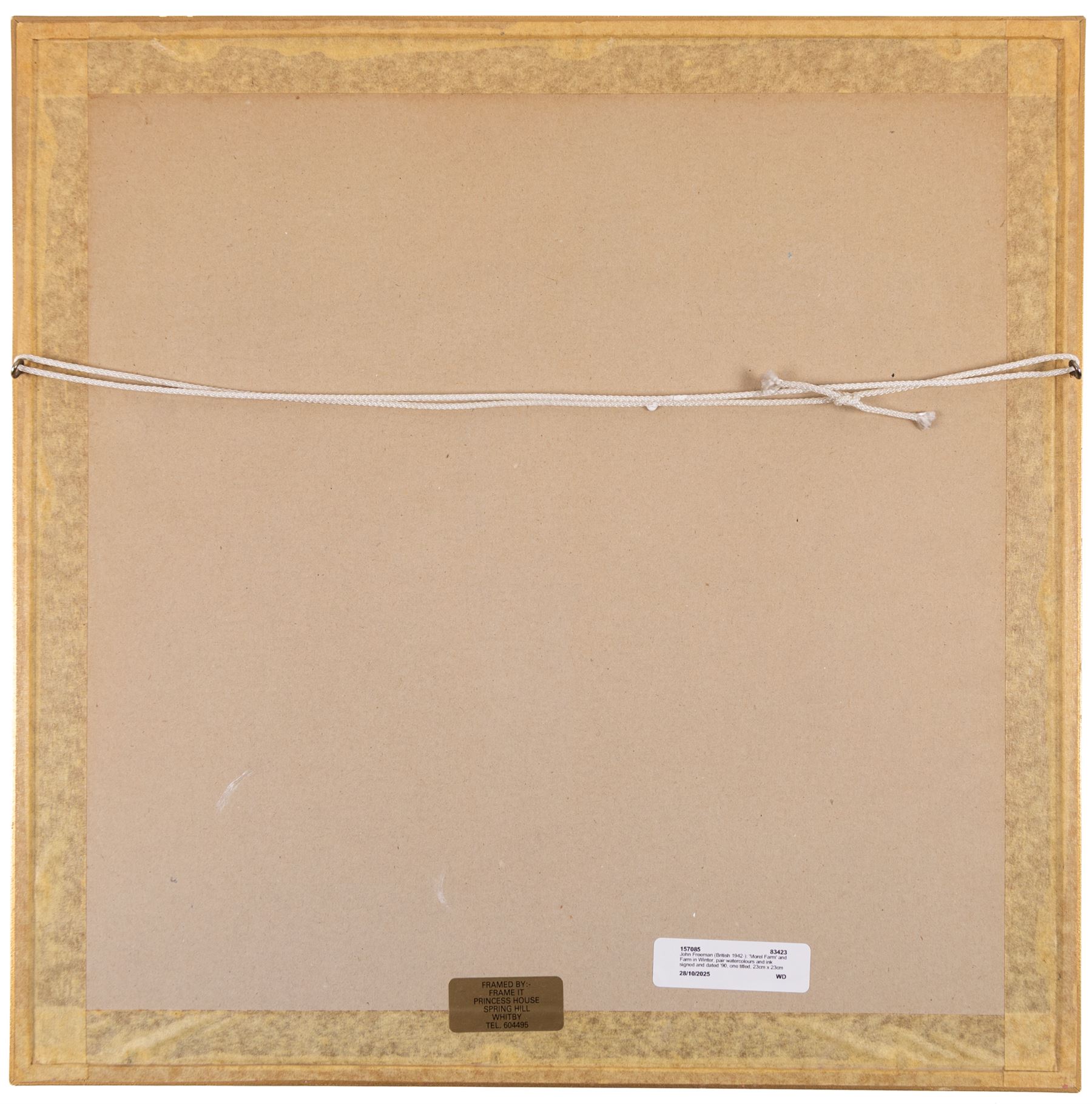 John Freeman (British 1942-): 'Morel Farm' and Farm in Winter, pair watercolours signed and dated '90, one titled, 23cm x 23cm (2)