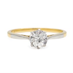Early 20th century diamond ring, eight claw set with a single old cut diamond of approx 0....