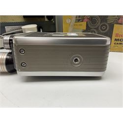 Bolex Paillard P3 Zoom Reflex camera body, serial no 38090, with 'B te S.G.D.G Som Berthiot Pan-Cinor 1:1.9 f=8a 40' lens, serial no. 40251438 in case, Kodak Brownie movie camera, Kodak model 2 Brownie movie camera and a Kodak 8 Movie Projector A-15G and other camera equipment 