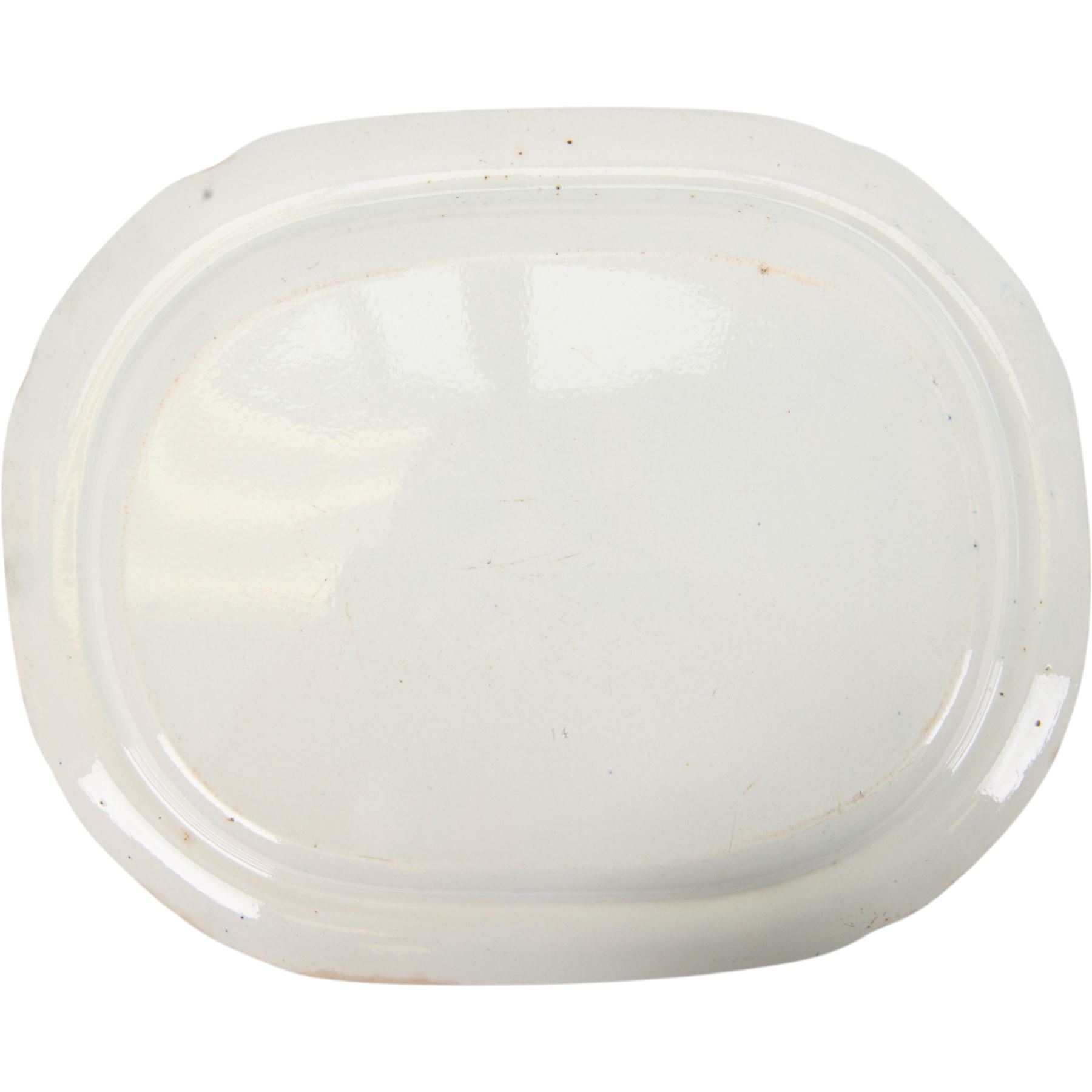 Three 19th century John Rogers & Son blue and white transfer printed Monopteros pattern meat platters, two impressed 14 and a smaller example impressed 12 verso, largest W37cm