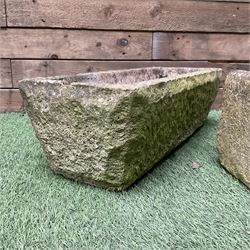 Set of four small carved stone planters  - THIS LOT IS TO BE COLLECTED BY APPOINTMENT FROM DUGGLEBY STORAGE, GREAT HILL, EASTFIELD, SCARBOROUGH, YO11 3TX