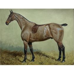 George Paice (British 1854-1925): 'Michael Scott' Portrait of a Hunter, oil on canvas signed titled and dated '11, 34cm x 44cm
Provenance: private collection; with David Duggleby Ltd. 26th November 2012 Lot 47 painted for the previous vendor's family