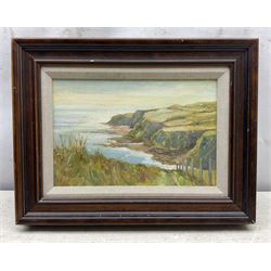 Michelle Saunders (British 1963-): 'Morning Light from Hawsker', oil on board signed, titled on label verso 19cm x 29.5cm 