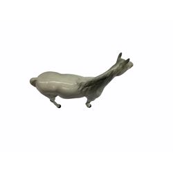 Beswick horse figures, comprising Highland Pony 1644, and another, probably Aran Bahram in grey, each with printed mark beneath.
