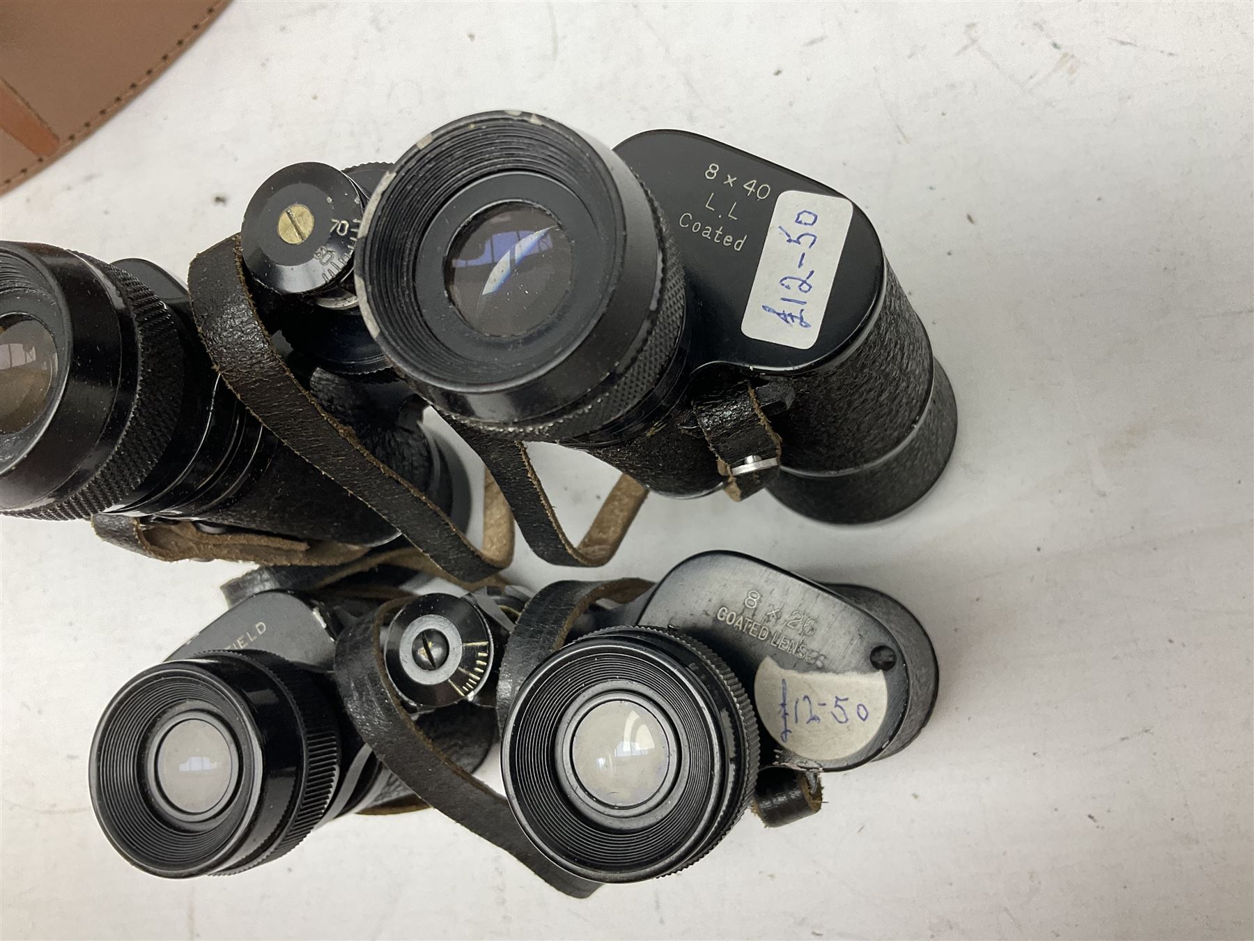 Eight cased pairs of binoculars, to include Noctovist Mk II 8x30, Prinz 8x30, Steiner Bayreuth 8x30, Springfield H.F.P 8x26 etc