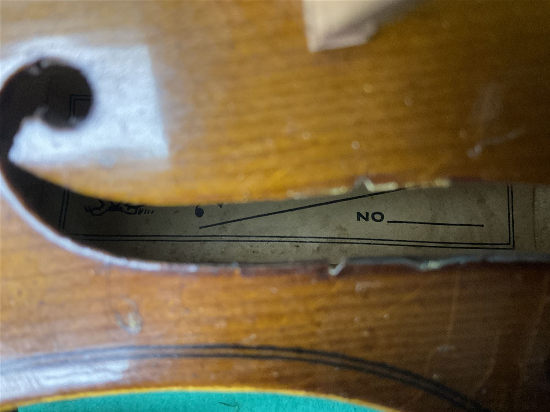 French violin for restoration with 36cm two-piece maple back and ribs and spruce top, bears label 'Lutherie Artistique M. Couturieux'; in wooden case; two modern three-quarter size violins in cases; and five violins for spares or repair