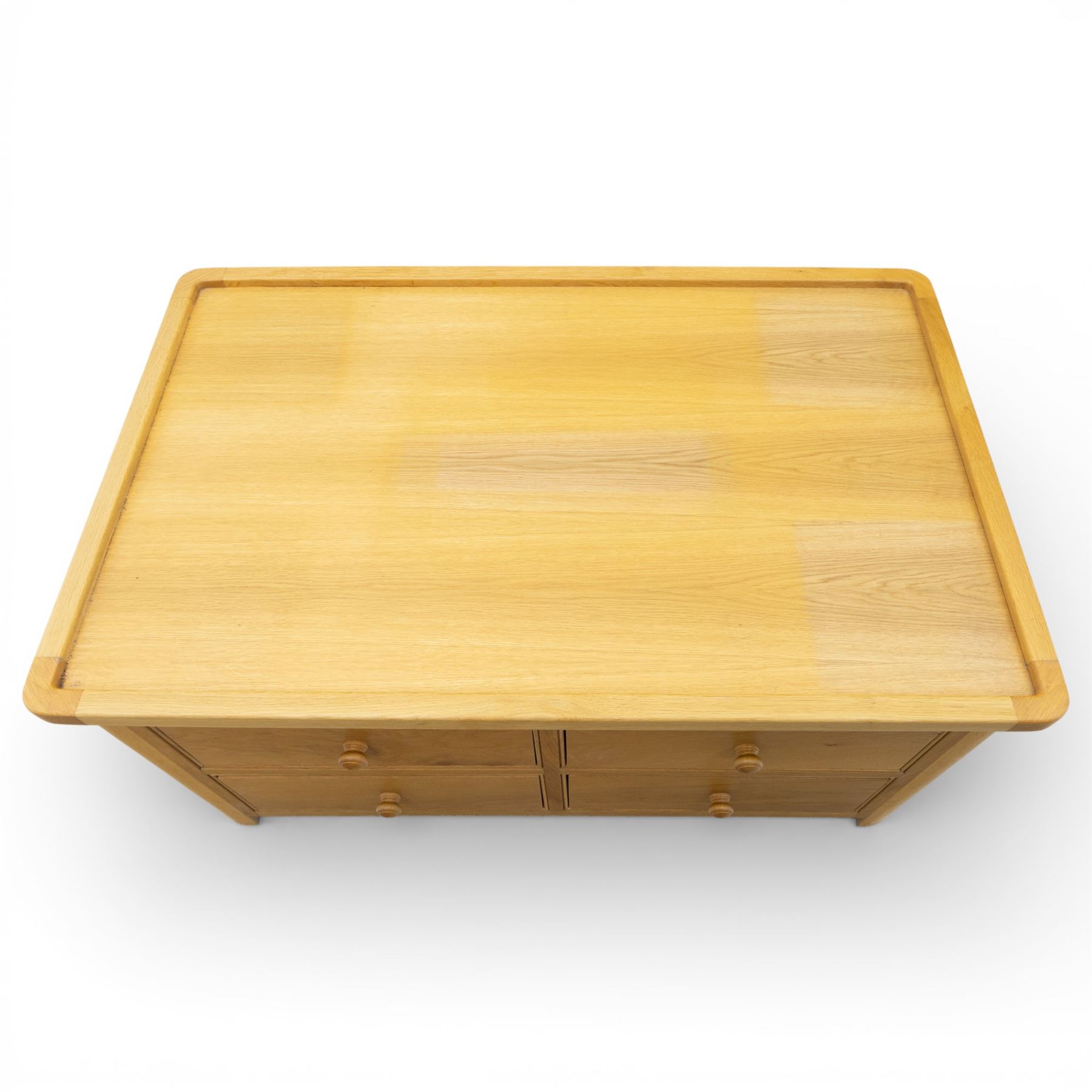 Gibson of Whitby - craftsman made oak coffee table fitted with four drawers