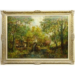 John Falconar Slater (British 1857-1937): The Water Mill, oil on canvas signed 89cm x 126cm