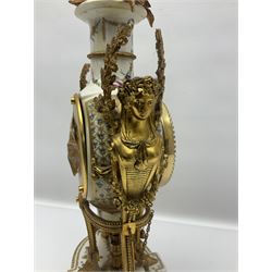 Franklin Mint; Marie Antoinette flowers of Versailles clock, H42cm