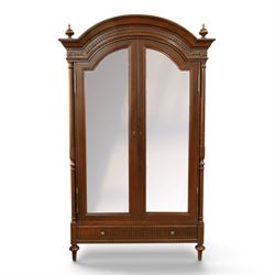 And So To Bed - French design ‘Eclectic’ double wardrobe in dark finish, arched moulded co...