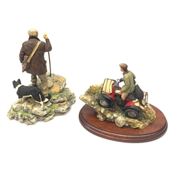 Two Border Fine Arts figure groups, comprising of Easy Riders 153 on wooden base with certificate and box,  Lost and Found B0300 with box. 