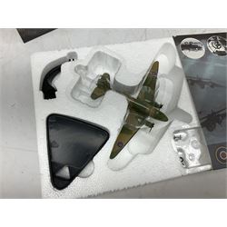 Nineteen Atlas Editions die-cast models of aircraft; to include Douglas Dakota C-47, Forke Wulf, Handley Page Halifax, De Havilland DH-98 Mosquito Mk.IV, etc and two others similar by IXO Models; all boxed (21)

