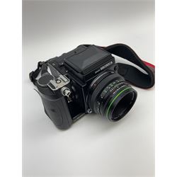 Zenza Bronica ETRS camera, with 'Zenzanon EII 1:2.8 f75mm' lens and ETR grip