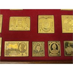 Danbury Mint sterling silver hallmarked stamp ingot set of twenty-five, housed in a fitted wooden case