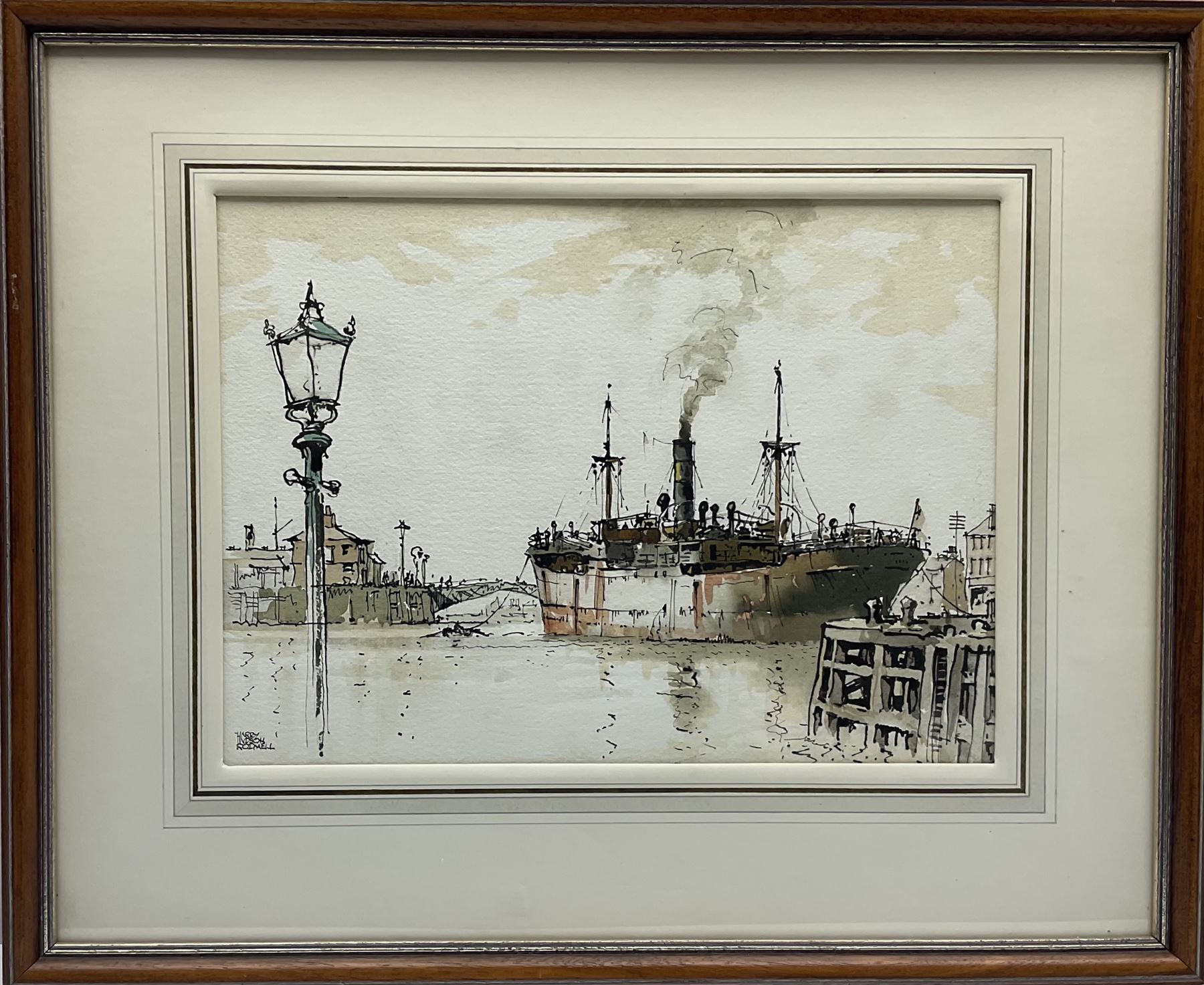 Harry Hudson Rodmell (British 1896-1984): 'The Tramp', watercolour signed 27cm x 37cm
Provenance: exh. Society of Marine Artists 1955 and their touring exhibition 1956; purchased by the vendor's family from the artist in 1957, sold together with letters and original receipt from the artist