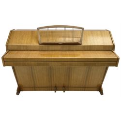 Evestaff - 'Minipiano' mid-20th century walnut cased piano, iron framed and overstrung movment