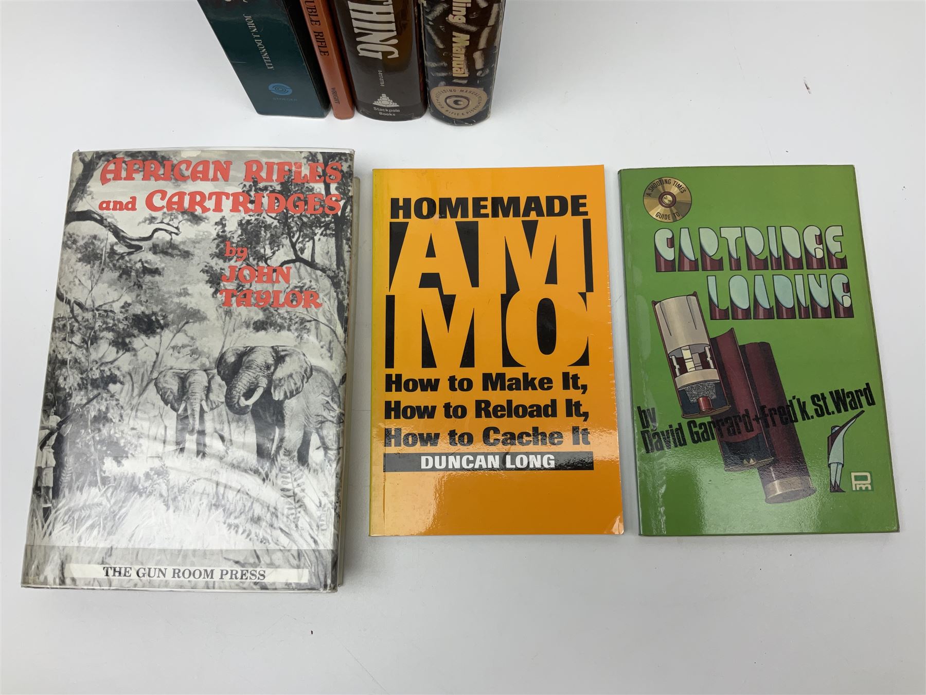 Seventeen books/pamphlets on cartridge making, ammunition, gunsmithing etc including Barnes Frank: Cartridges of the World. 2006 11th edition; Donnelly John T.: The Handloaders Manual of Cartridge Conversions. 1987; Hoyem George A.: The History and Development of Small Arms Ammunition. 2005 Volume Three; Speer Reloading Manual No.11; Baker D.J.: British Handloading Cartridge Tools. 2003. Signed by author etc