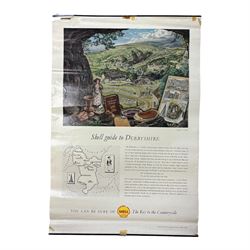 Collection thirty seven vintage county guide posters produced by Shell, H76cm, W51cm