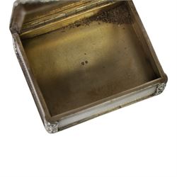 Rare Victorian silver provincial snuff box, of rounded rectangular form, the hinged cover with central engraved crest above motto 
