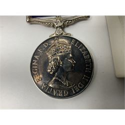 ERII General Service Medal with Canal Zone clasp awarded to 22499602 Pte S G Glover RAMC; with ribbon in box