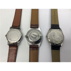 Eight manual wind wristwatches including Lonstar Exective, Ruhla, Josmar alarm, Seiko, Caravelle, Genova De Luxe, Sandoz and Gradus