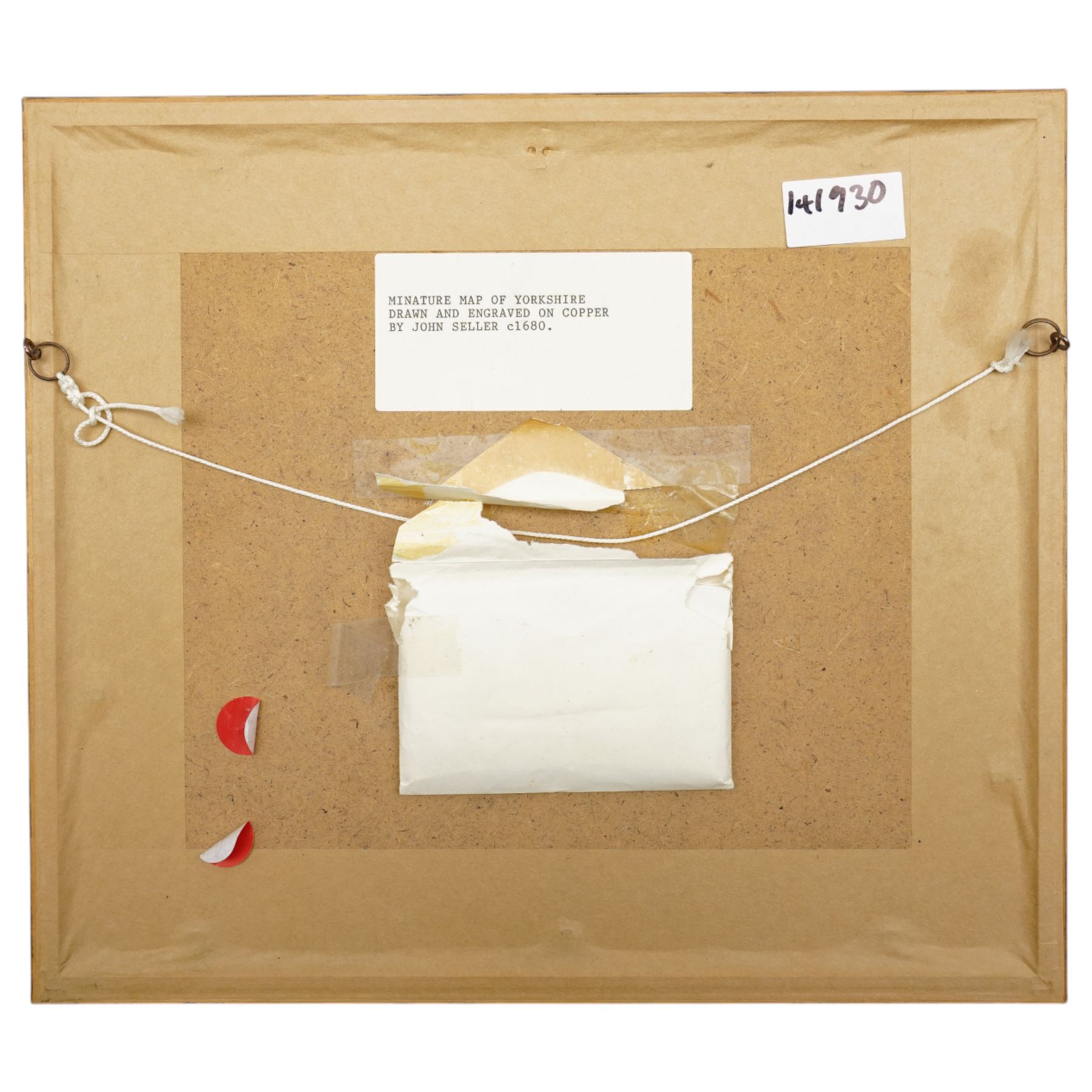 John Seller (British 1632-1697): 'Yorkshire', 18th century engraved map with hand-colouring c.1680, 13cm x 17cm