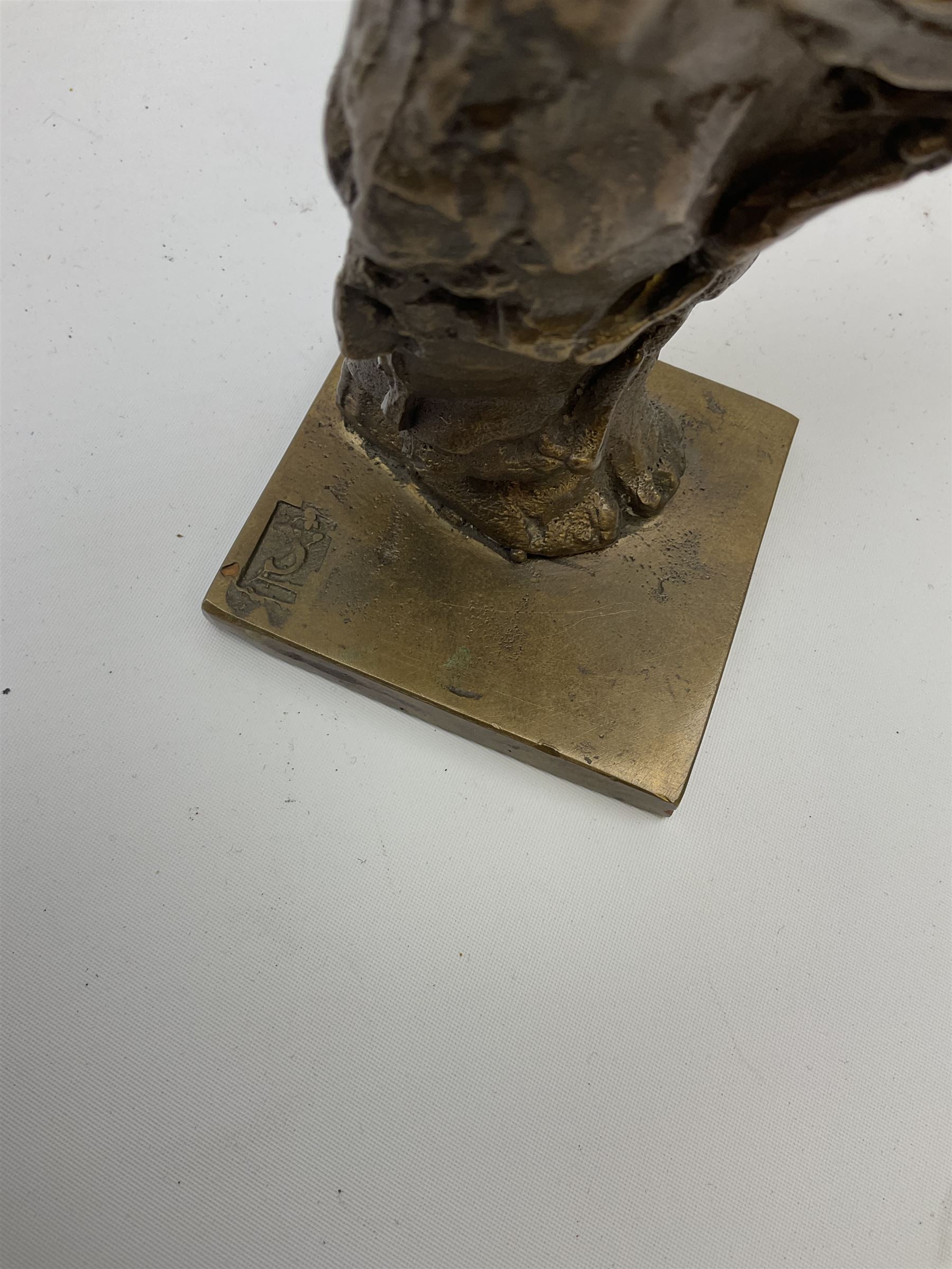 Sasa Zahradnik (Czech, B1950), bronze figure of a female flute player, with impressed stamp to the base, H34cm