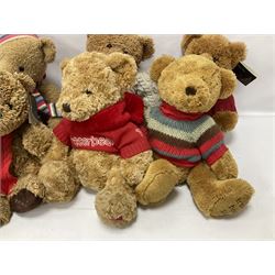 Eight annual Fraser Bears, by House of Fraser, dating between 2004 and 2011, tallest H46cm