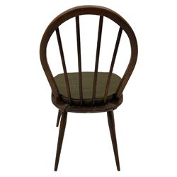 Ercol - set of four dark elm stick back chairs