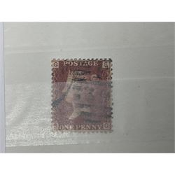 Queen Victoria and later mostly Great British stamps, including 1856 one shilling, 1870 half penny 'bantam', various 1862-64 issues etc, housed in a blue stockbook