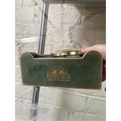 Hornsea emerald green Westclox Warwick ceramic mantel clock with battery operated movement, H15cm