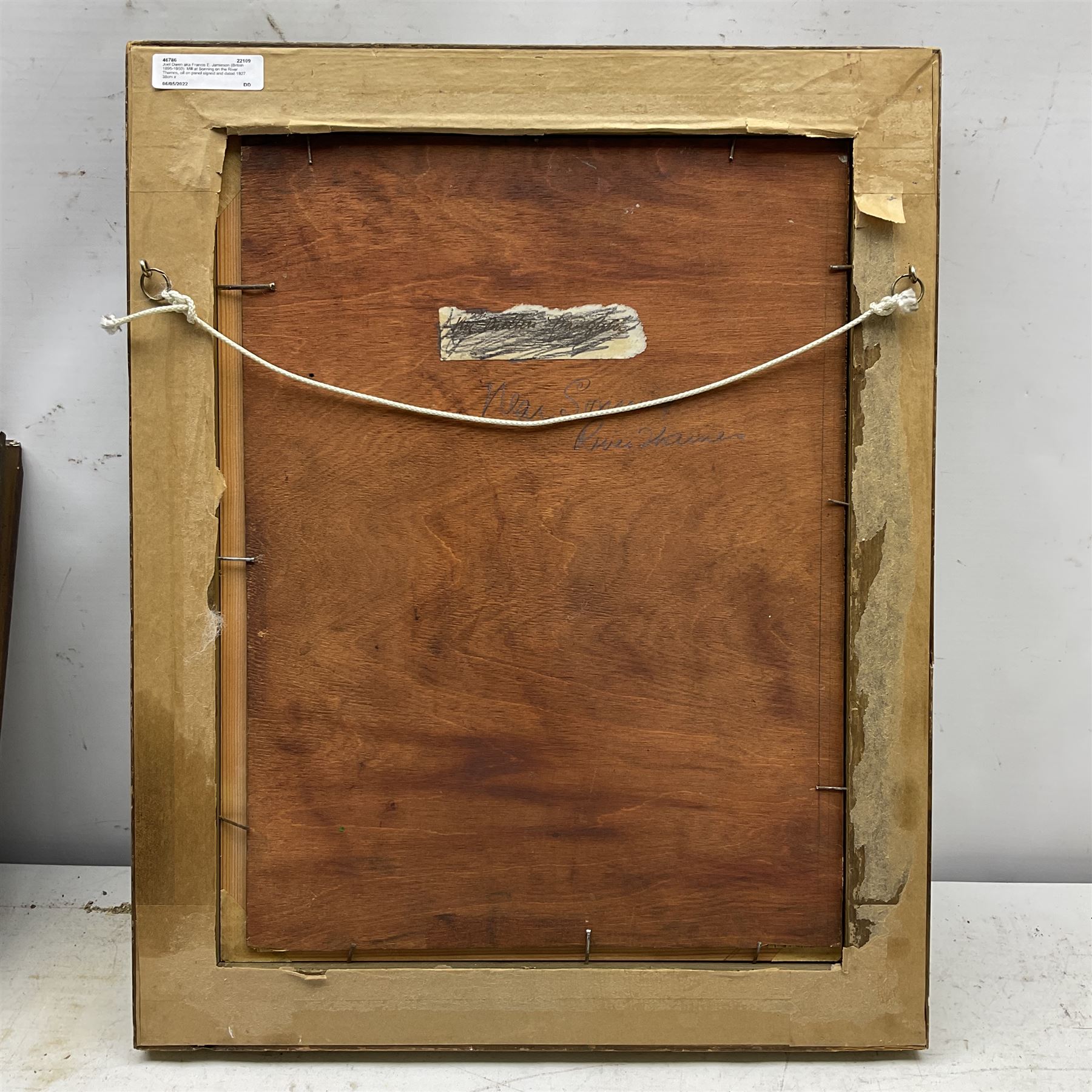 Joel Owen aka Francis E Jamieson (British 1895-1950): Mill at Sonning on the River Thames, oil on panel signed and dated 1927, titled verso 38cm x 28cm