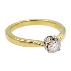 18ct gold single stone diamond ring, hallmarked, diamond 0.33 carat